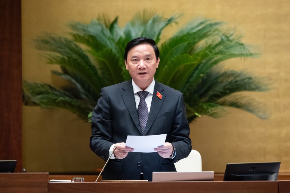 Ph&oacute; Chủ tịch Quốc hội Nguyễn Khắc Định&nbsp;ph&aacute;t biểu kết luận nội dung thảo luận.