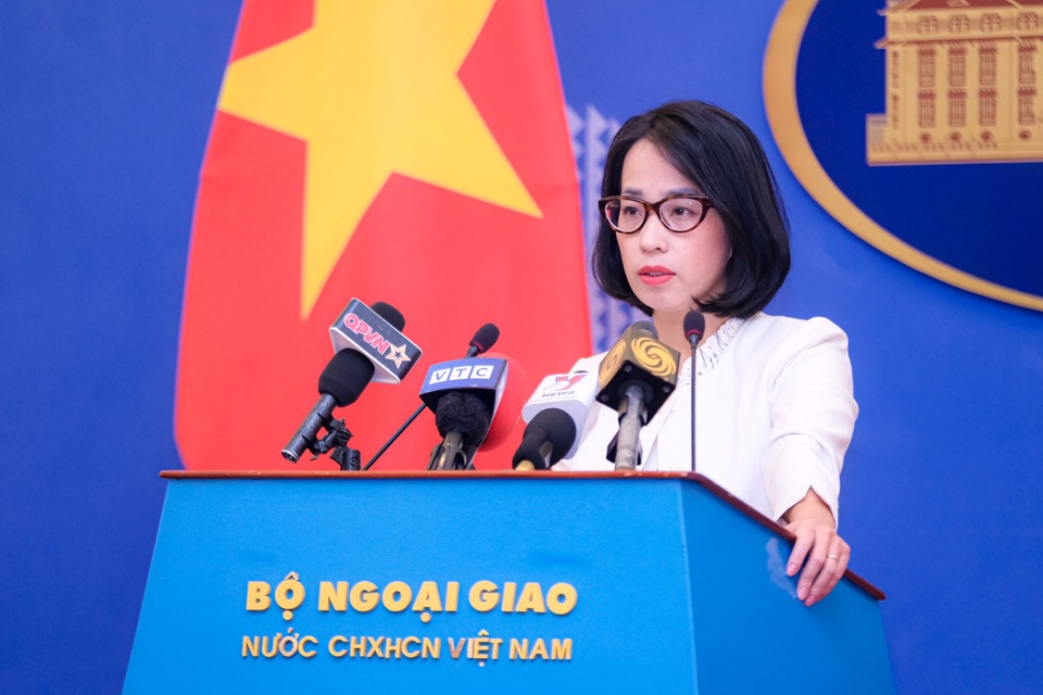 Người Ph&aacute;t ng&ocirc;n Bộ Ngoại giao Việt Nam Phạm Thu Hằng.