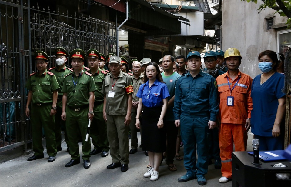 C&aacute;c lực lượng tham gia diễn tập.