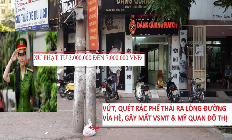 H&agrave;nh vi vứt r&aacute;c sai quy định cũng được quy định rất r&otilde; trong tờ rơi để người d&acirc;n dễ d&agrave;ng nắm bắt được c&aacute;c quy định.