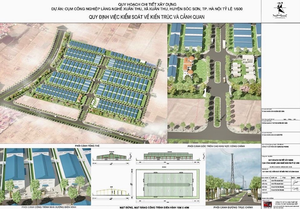 Quy hoạch chi tiết x&acirc;y dựng Cụm c&ocirc;ng nghiệp l&agrave;ng nghề Xu&acirc;n Thu tại huyện S&oacute;c Sơn.