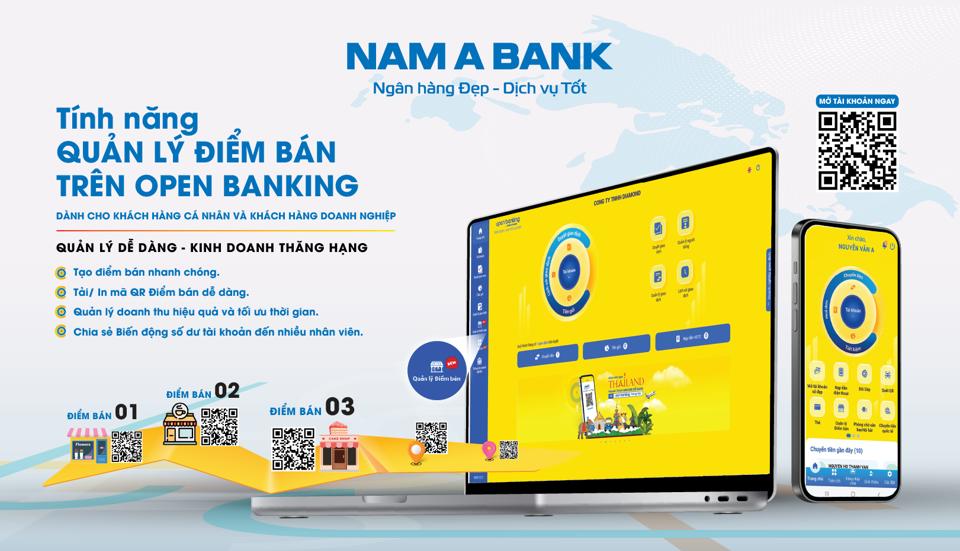 Nam A Bank triển khai t&iacute;nh năng Quản l&yacute; điểm b&aacute;n tr&ecirc;n Open Banking