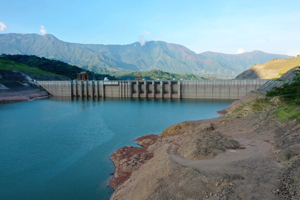 Mực nước tại hồ thủy điện Lai Ch&acirc;u ng&agrave;y 6/6.