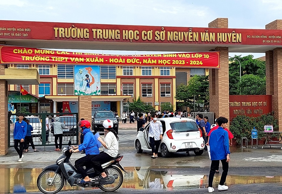 Điểm thi v&agrave;o lớp 10 năm học 2023 -2024 tại Trường THCS Nguyễn Văn Huy&ecirc;n huyện Ho&agrave;i Đức
