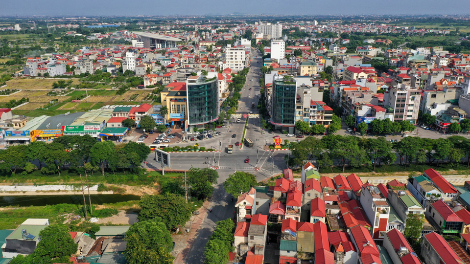 Một góc huyện Đông Anh nhìn từ trên cao. Ảnh: Hoàng Hà