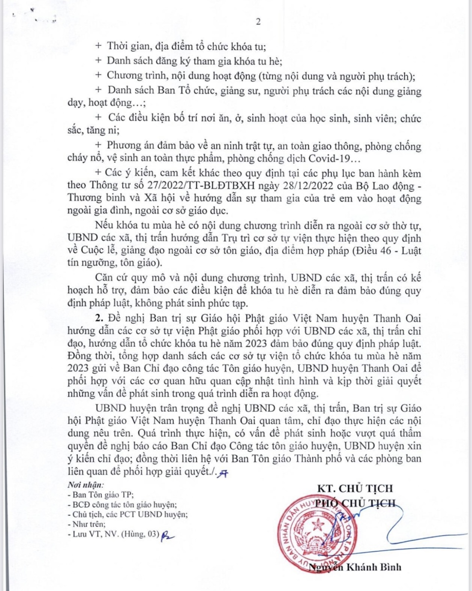 Thanh Oai tổng rà soát các khóa tu mùa Hè trên địa bàn huyện - Ảnh 2