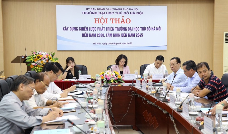 Toàn cảnh Hội thảo Xây dựng chiến lược phát triển Trường ĐH Thủ đô Hà Nội đến năm 2023, tầm nhìn đến năm 2045