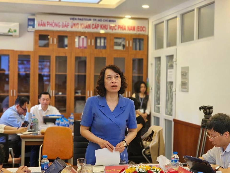 PGS.TS. Nguyễn Thị Li&ecirc;n Hương - Thứ trưởng Bộ Y tế ph&aacute;t biểu tại buổi họp trực tuyến.