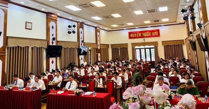 Quang cảnh kỳ họp thứ 11, HĐND huyện Quốc Oai kh&oacute;a XX, nhiệm kỳ 2021 - 2026.