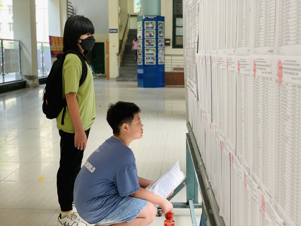 Tại các trường có thi đánh giá năng lực lớp 6 tại Hà Nội năm nay, lượng thí sinh đều tăng