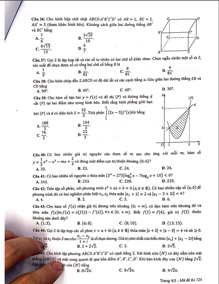 Nhận định và gợi ý đáp án môn Toán - Kỳ thi tốt nghiệp THPT 2023 - Ảnh 4