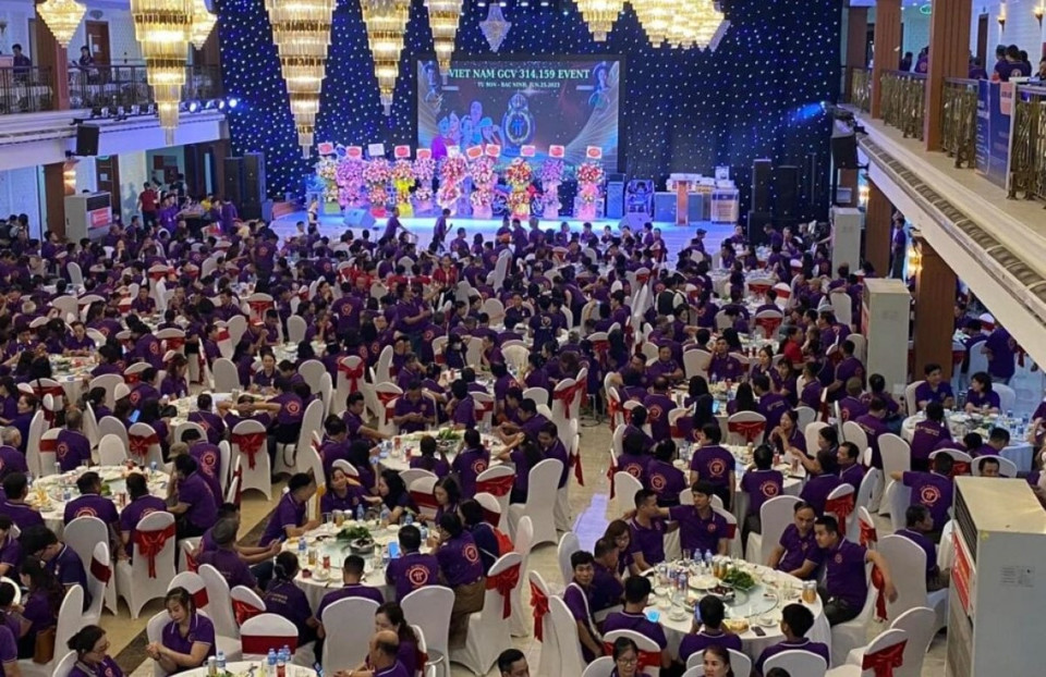 Tại nhà hàng DabacoTừ Sơn, TPTừ Sơn,tỉnh Bắc Ninh, hơn 1.500 người đã tham gia buổi offline với chủ đề “Việt Nam GCV 314.159 USD Event”. Ảnh:VOV