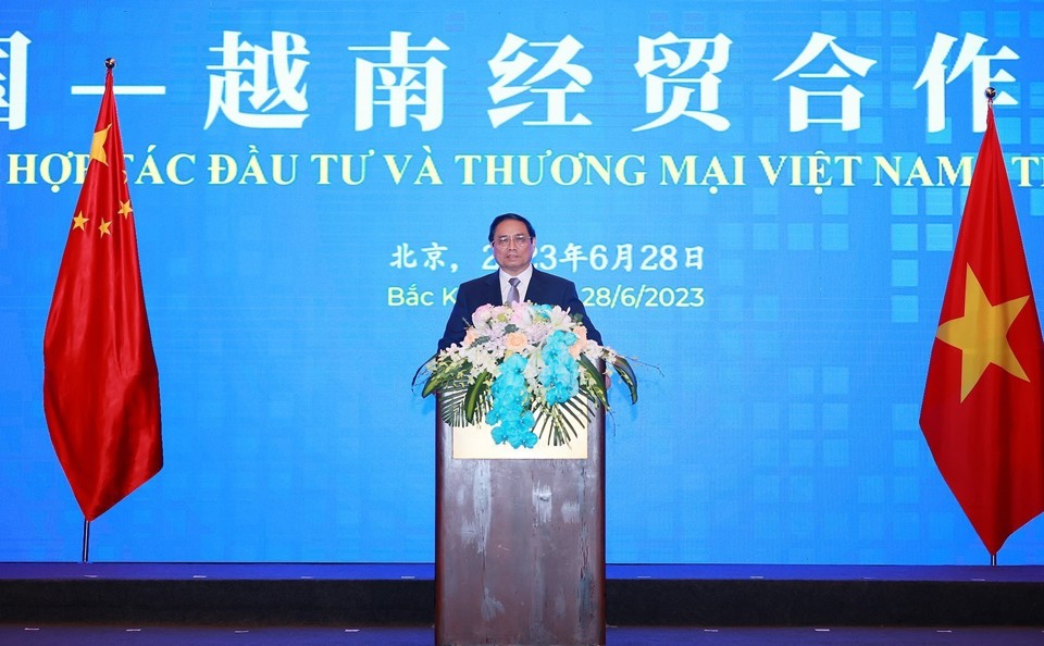 Thủ tướng Phạm Minh Chính phát biểu tại Diễn đàn. Ảnh: TTXVN