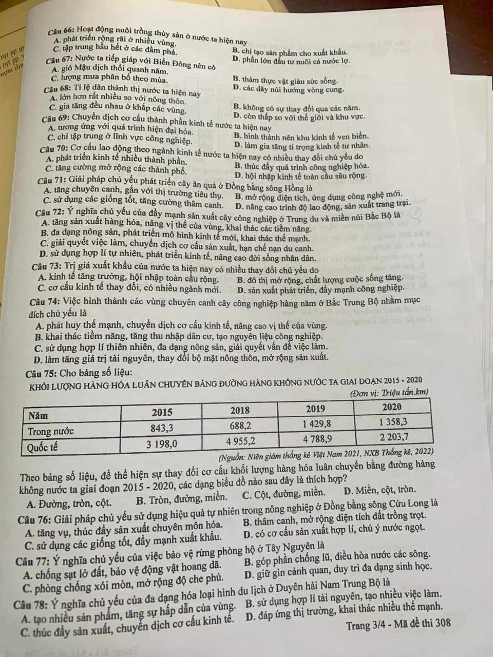 Đề và đáp án môn Địa lý - Kỳ thi tốt nghiệp THPT 2023 - Ảnh 3