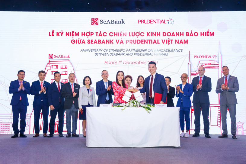 Prudential Việt Nam c&oacute; quan hệ hợp t&aacute;c với SeaBank, MSB, Standard Chartered Bank...