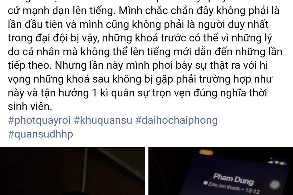 T&agrave;i khoản viết tr&ecirc;n mạng x&atilde; hội tố giảng vi&ecirc;n gạ t&igrave;nh nữ sinh.