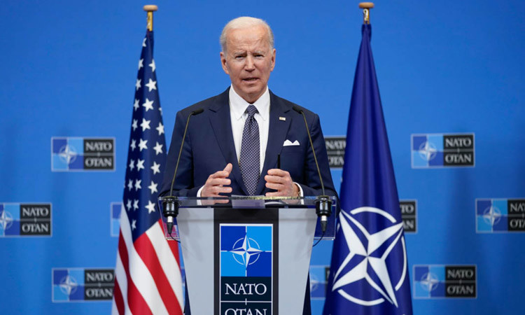 Tổng thống Mỹ Joe Biden ph&aacute;t biểu tại thượng đỉnh NATO v&agrave;o ng&agrave;y &nbsp;30/6/2022. Ảnh: Reuters