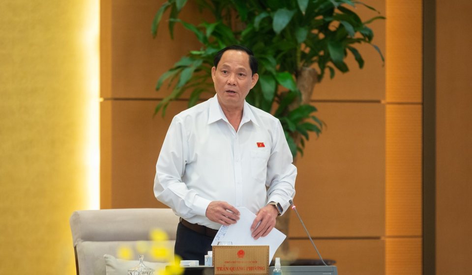 Ph&oacute; Chủ tịch Quốc hội Trần Quang Phương ph&aacute;t biểu tại phi&ecirc;n họp. Ảnh:Quochoi.vn