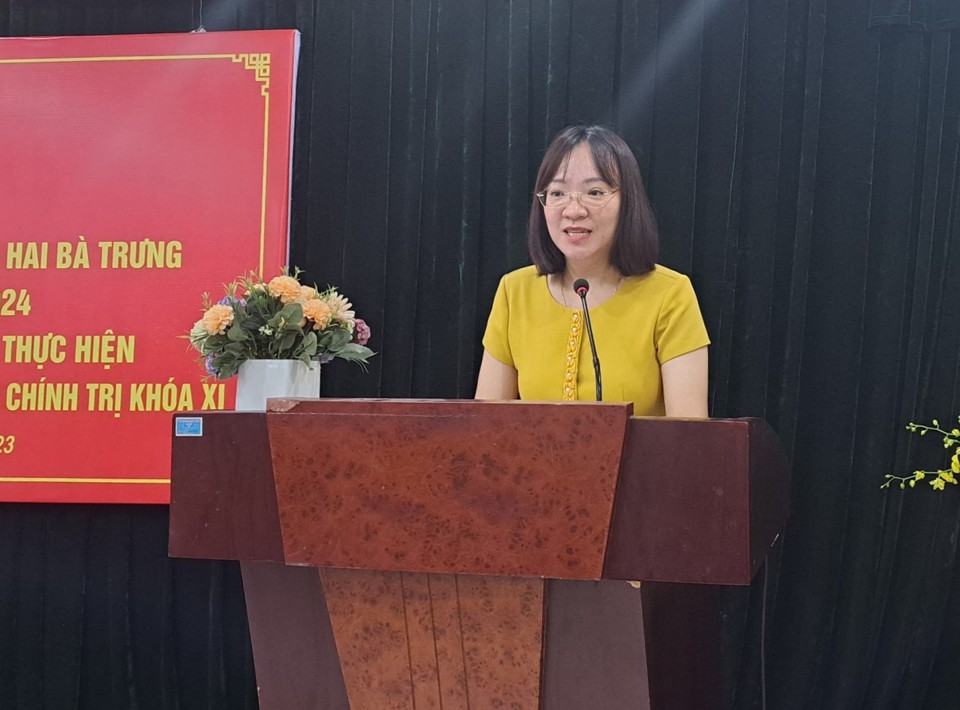 Chủ tịch Ủy ban MTTQ Việt Nam quận Hai B&agrave; Trưng Nguyễn Xu&acirc;n Diệp ph&aacute;t biểu kết luận.