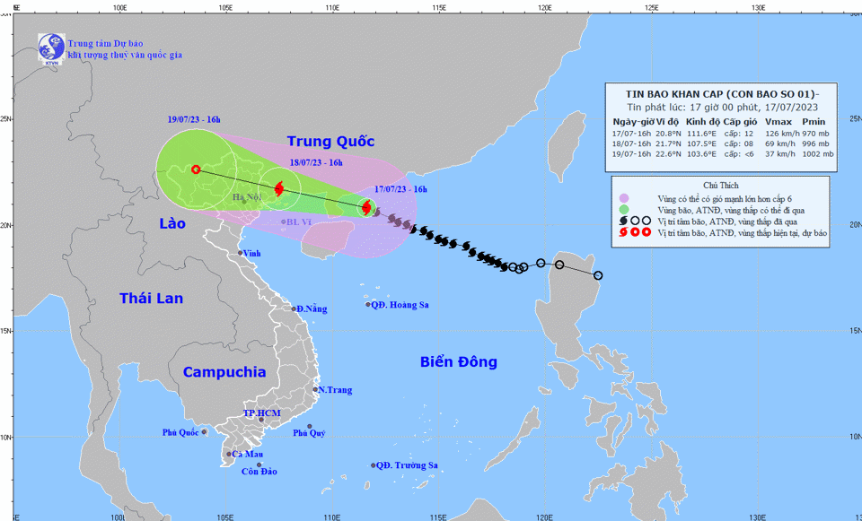 Tin bão khẩn cấp: Bão số 1 di chuyển nhanh, cách Quảng Ninh 400km  - Ảnh 1