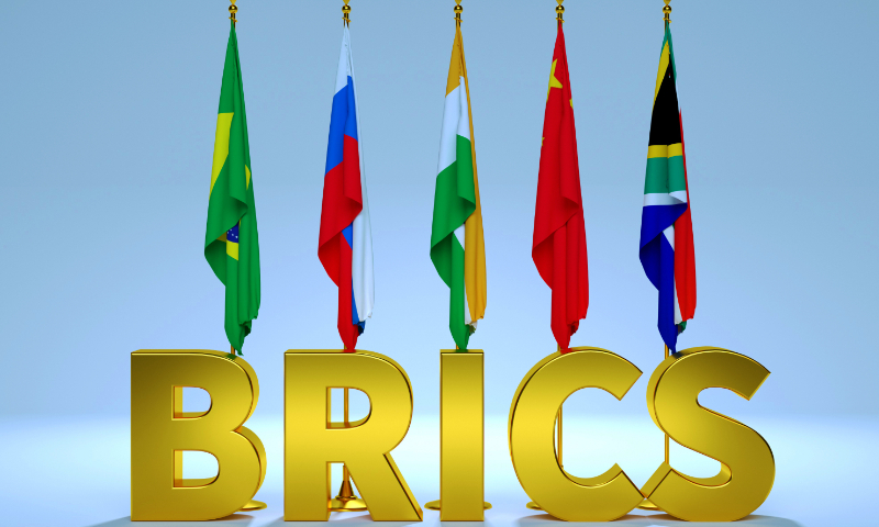 Quốc kỳ c&aacute;c nước thuộc khối BRICS. Ảnh: Global Times