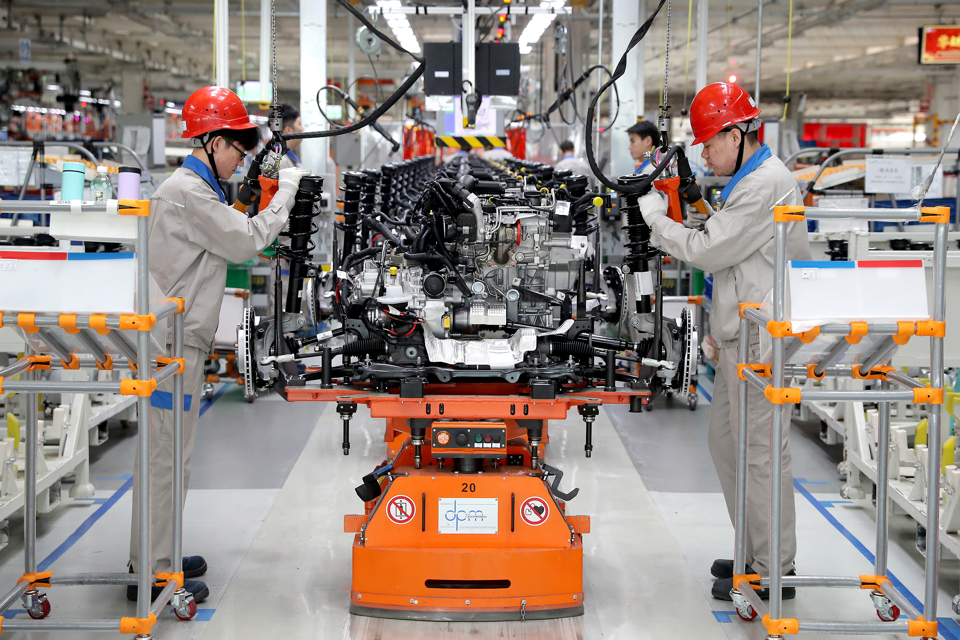 Nhà máy sản xuất ô tô tạiThiênTân,Trung Quốc. Ảnh:Getty Images