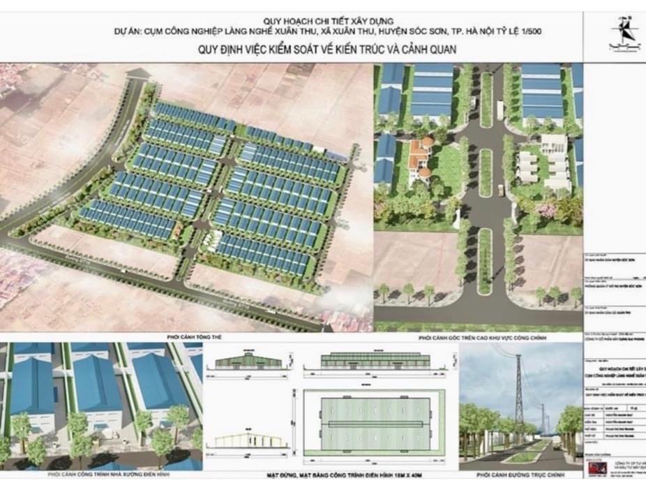 Quy hoạch chi tiết x&acirc;y dựng Cụm c&ocirc;ng nghiệp l&agrave;ng nghề Xu&acirc;n Thu tại huyện S&oacute;c Sơn.