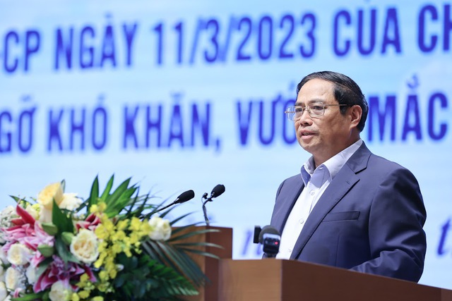 Thủ tướng Phạm Minh Ch&iacute;nh ph&aacute;t biểu khai mạc Hội nghị.