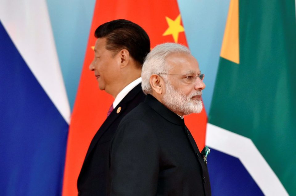 Chủ tịch Trung Quốc Tập Cận B&igrave;nh v&agrave; Thủ tướng Ấn Độ Narendra Modi đang c&oacute; quan điểm tr&aacute;i ngược nhau về ph&aacute;t triển BRICS. Nguồn: New Atlanticist