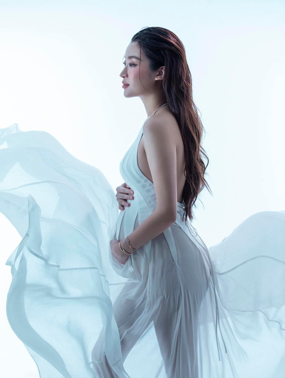 Hoa hậu Đỗ Mỹ Linh công khai ảnh mang bầu lần đầu - Ảnh 1