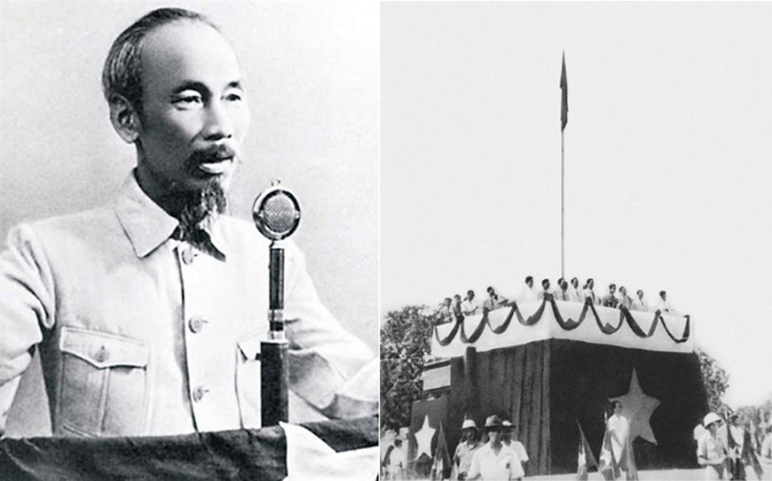 Chủ tịch Hồ Chí Minh đọc Tuyên ngôn Độc lập, khai sinh ra nước Việt Nam Dân chủ Cộng hòa ngày 2/9/1945. Ảnh: Tư liệu