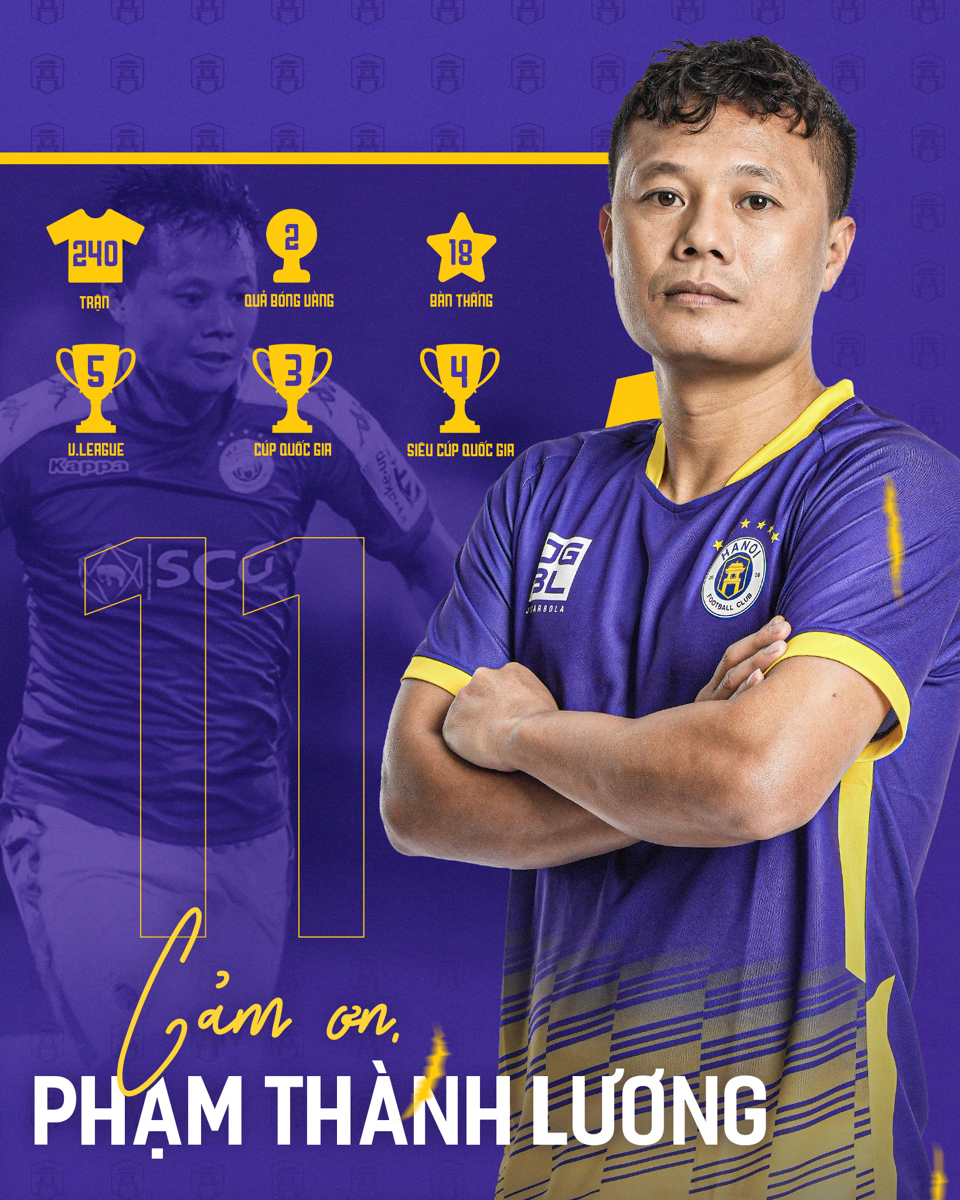 Th&agrave;nh Lương ch&iacute;nh thức giải nghệ ở tuổi 34. Ảnh: H&agrave; Nội FC.