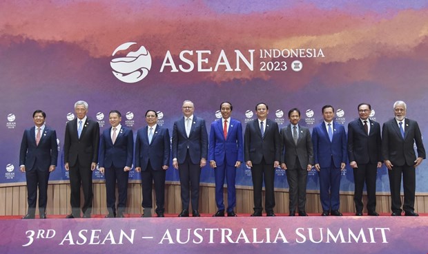 Thủ tướng Phạm Minh Ch&iacute;nh v&agrave; c&aacute;c Trưởng đo&agrave;n dự Hội nghị Cấp cao ASEAN-Australia lần thứ 3 chụp ảnh chung. (Ảnh: Dương Giang/TTXVN) &nbsp;