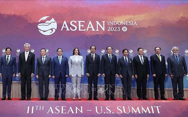 Thủ tướng Phạm Minh Ch&iacute;nh v&agrave; c&aacute;c Trưởng đo&agrave;n tham dự Hội nghị Cấp cao ASEAN-Hoa Kỳ lần thứ 11. (Ảnh: Dương Giang/TTXVN) &nbsp;