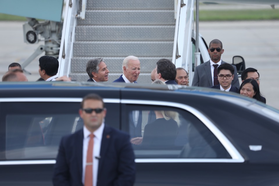 Tổng thống Mỹ Joe Biden thăm cấp Nh&agrave; nước tới Việt Nam trong hai ng&agrave;y 10-11/9 theo lời mời của Tổng B&iacute; thư Nguyễn Ph&uacute; Trọng, theo th&ocirc;ng c&aacute;o của Bộ Ngoại giao. Ảnh: Phạm H&ugrave;ng