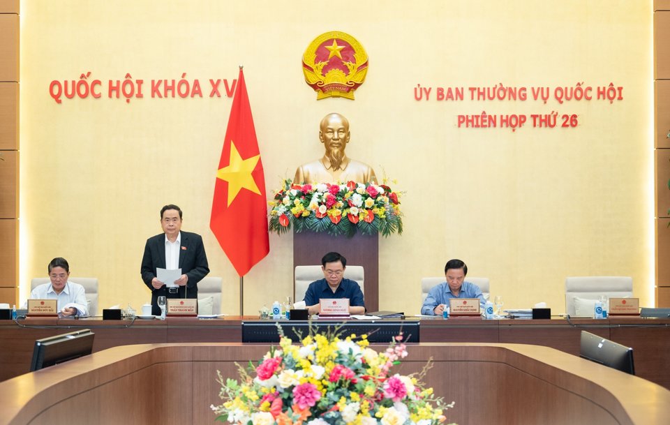 Phó Chủ tịch Thường trực Quốc hội Trần Thanh Mẫn điều hành nội dung phiên họp. Ảnh: Phạm Thắng