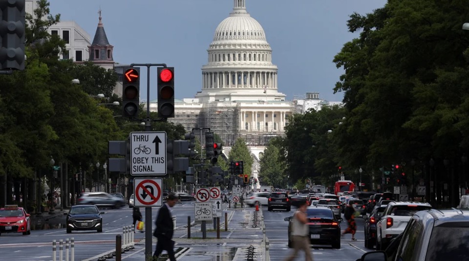 Đại lộ trướcTòa nhà Quốc hội Mỹ,tháng 8/2023. Ảnh: Reuters