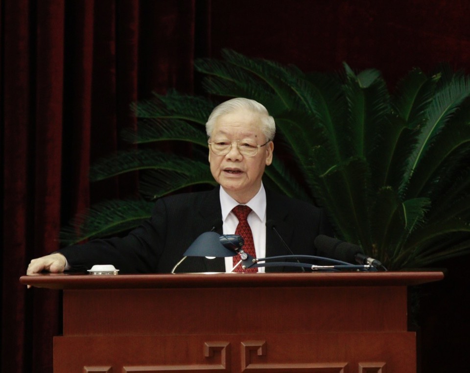 Tổng Bí thư Nguyễn Phú Trọng phát biểu tại hội nghị. Ảnh: Chiến Công
