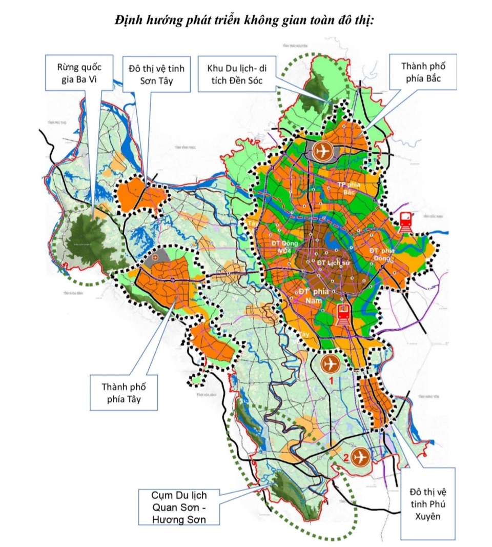 Định hướng ph&aacute;t triển kh&ocirc;ng gian to&agrave;n đ&ocirc; thị trong điều chỉnh Quy hoạch chung Thủ đ&ocirc;.