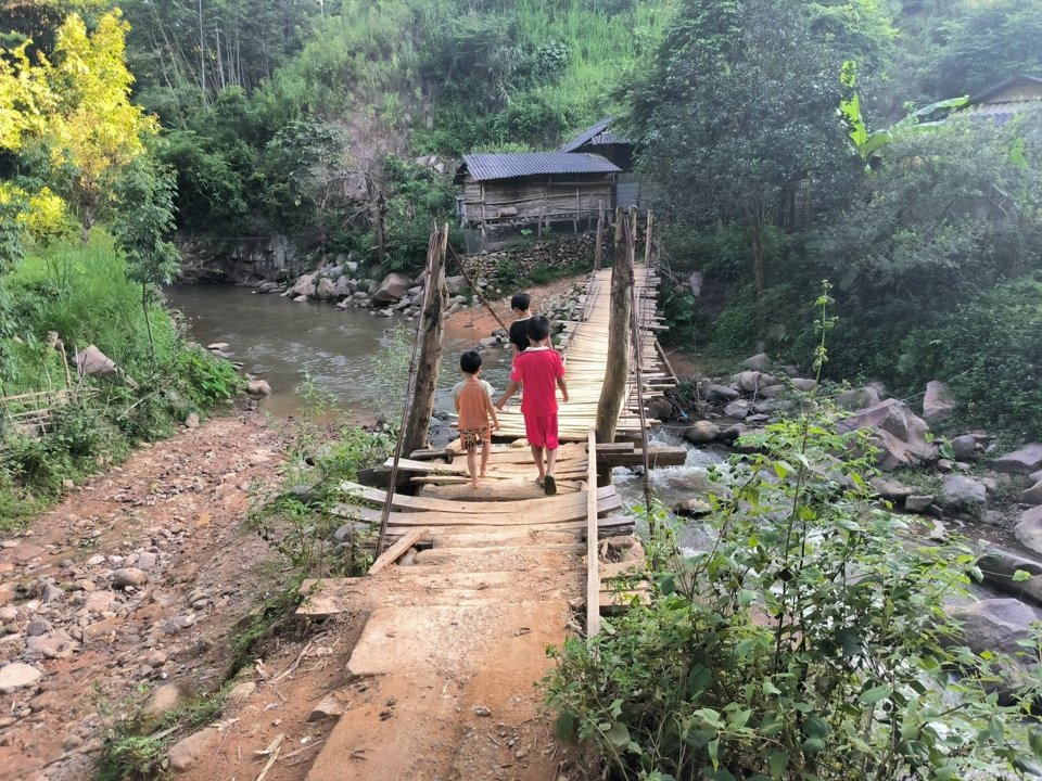 Hiện trạng cầu treo mục n&aacute;t tại bản Hin Pẻn, huyện S&ocirc;ng M&atilde;, tỉnh Sơn La