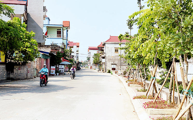 Nhờ xây dựng NTM, tuyến đường liên xã Tuy Lai (huyện Mỹ Ðức) được mở rộng. Ảnh: Bảo Bình