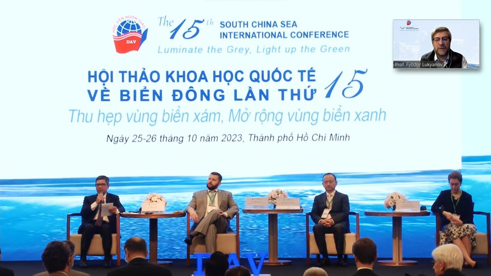 Một phiên họp của Hội thảo khoa học quốc tế về Biển Đông lần thứ 15. Ảnh: Ban Tổ chức