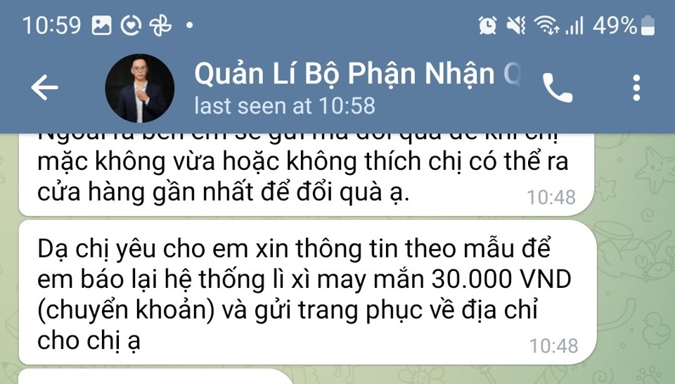 C&aacute;c đối tượng y&ecirc;u cầu nạn nh&acirc;n tải ứng dụng Telegram v&agrave; thực hiện theo c&aacute;c hướng dẫn của ch&uacute;ng.