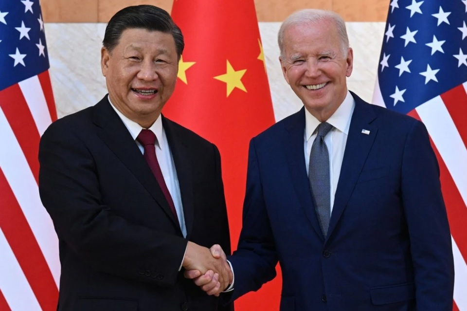 Tổng thống Mỹ Joe Biden v&agrave; Chủ tịch Trung Quốc Tập Cận B&igrave;nh. Ảnh: AFP