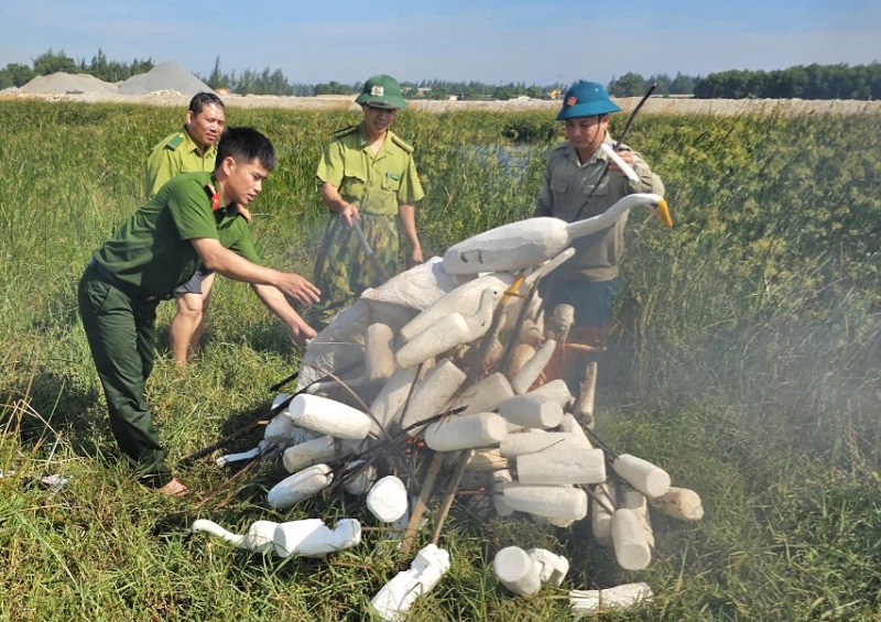 Việc ngăn chặn, ti&ecirc;u hủy c&aacute;c phương tiện, dụng cụ săn bắt chim di cư, g&oacute;p phần t&iacute;ch cực trong Chỉ thị số 29 v&agrave; Chỉ thị số 04 /CT-TTg của Thủ tướng Ch&iacute;nh phủ