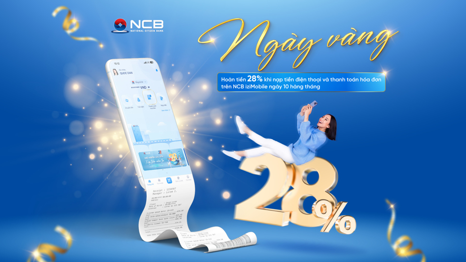 Ứng dụng NCB iziMobile mang đến cho người d&ugrave;ng lựa chọn thanh to&aacute;n ho&aacute; đơn thuận tiện v&agrave; nhiều ưu đ&atilde;i hấp dẫn