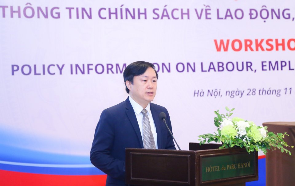 Ph&oacute; Vụ trưởng Vụ BHXH Trần Hải Nam th&ocirc;ng tin về những điểm mới của dự thảo Luật Bảo hiểm x&atilde; hội (sửa đổi).