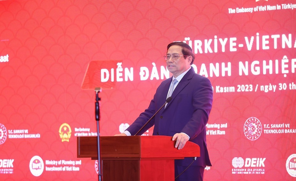 Thủ tướng Phạm Minh Chính phát biểu tại diễn đàn. Ảnh:TTXVN