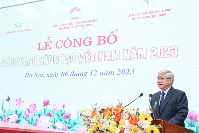 Chủ tịch Ủy ban Trung ương Mặt trận Tổ quốc Việt Nam Đỗ Văn Chiến ph&aacute;t biểu tại Lễ c&ocirc;ng bố&nbsp; &nbsp;&nbsp;