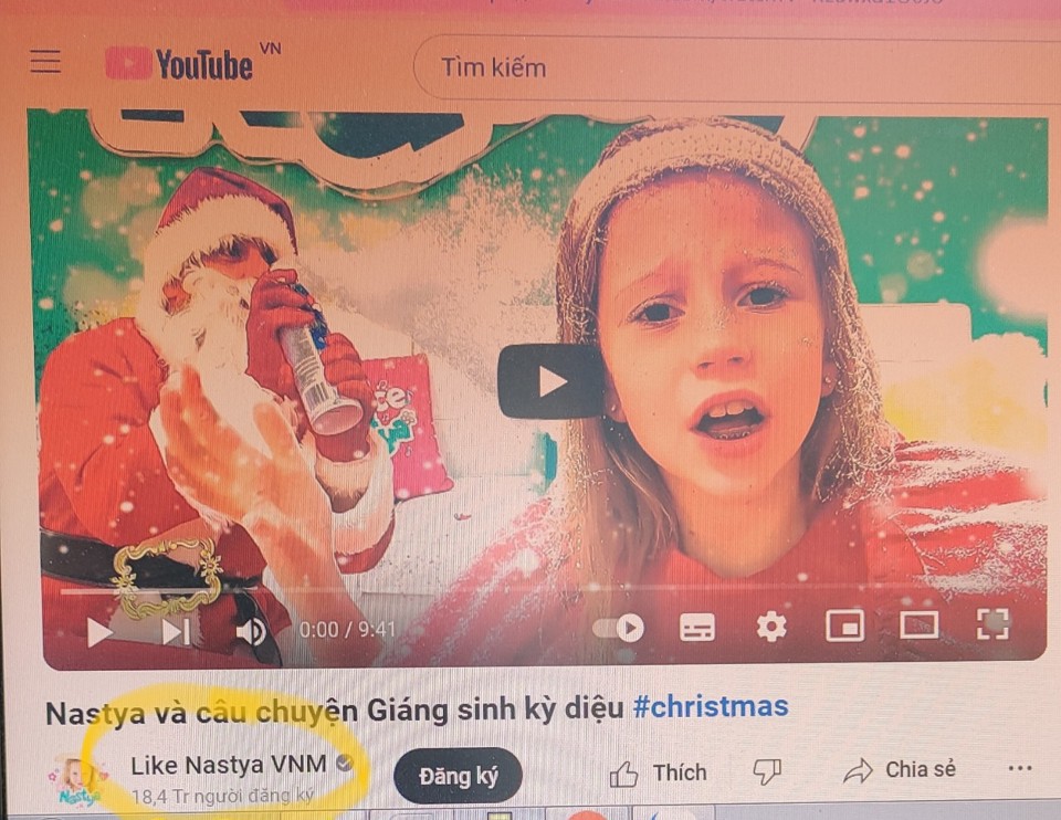 K&ecirc;nh YouTube&nbsp; Like Nastya VNM đăng k&yacute; tại Việt Nam của c&ocirc; b&eacute; 6 tuổi Anastasia Radzinskaya (hay c&ograve;n được gọi l&agrave; Nastya, Stacy) đến từ Krasnodar, Nga đang lập kỷ lục 18,4 triệu subscribers. Ảnh TA